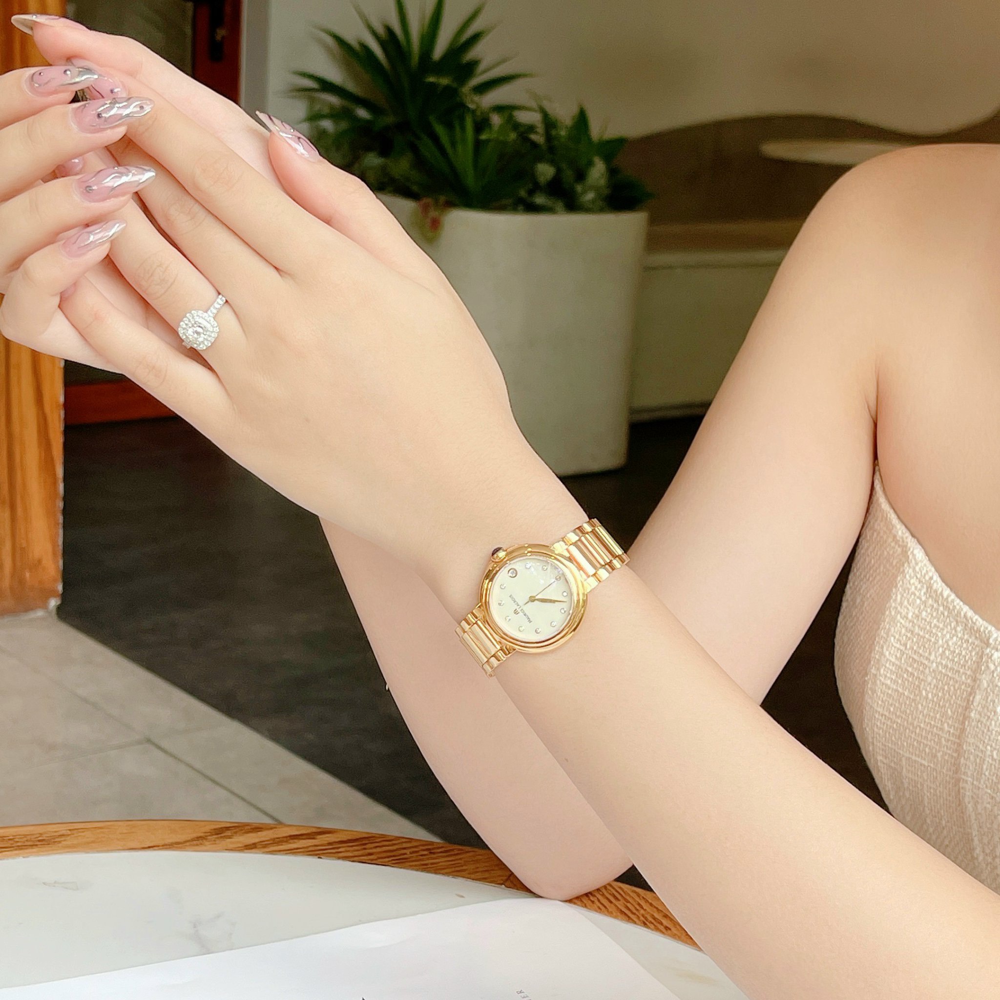 Ảnh 2 của (ĐỒNG HỒ NỮ) (New) Maurice Lacroix Fiaba Date 28mm FA1003-PVP06-170 Gold