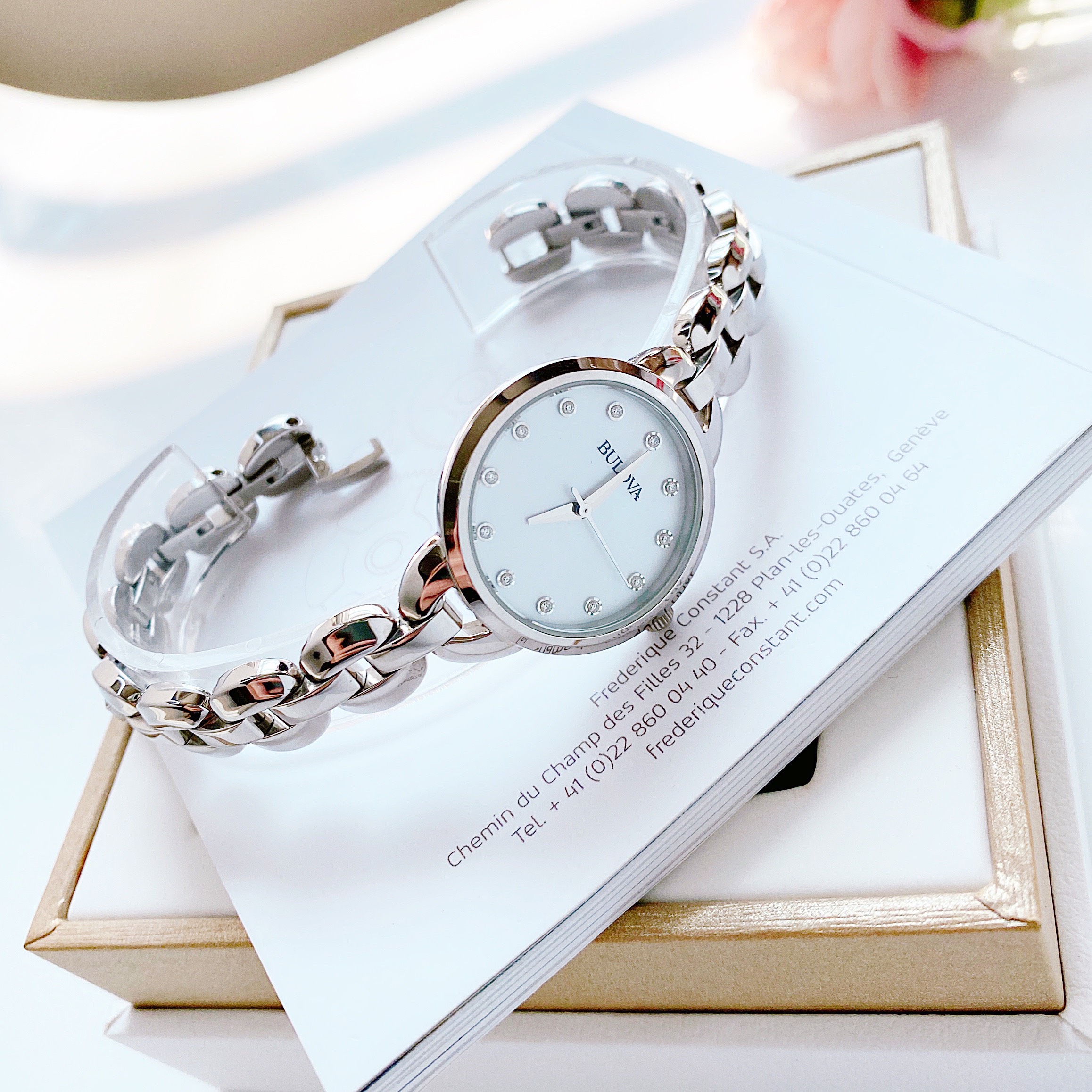 Ảnh 6 của (ĐỒNG HỒ NỮ) BULOVA 96L204 FACETS COLLECTION SILVER TONE 27mm